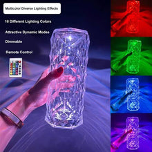 16 Colors Diamond Rose Crystal Lamp Bedside Acrylic Usb Rechargeable Table Lamp