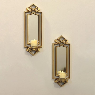 Wall Mounted Hut Candle Sconce Set