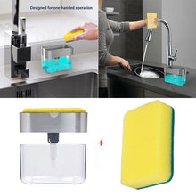 2-in-1 Multi-function Dishwashing Liquid Box Soap Pump Dispenser Sponge Holder For Dish Soap And Sponge Kitchen Clean Tool - Each