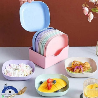 10Pcs Creative Snack Plates with holder