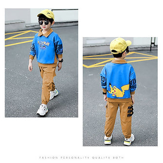 POKEMON PRINT CASUAL STYLE SWEAT SHIRT + TROUSER Colors: BLUE,size ; 12 year, 4 year